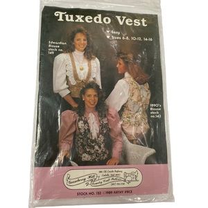 Tuxedo Vest Sewing Pattern Vintage 80s